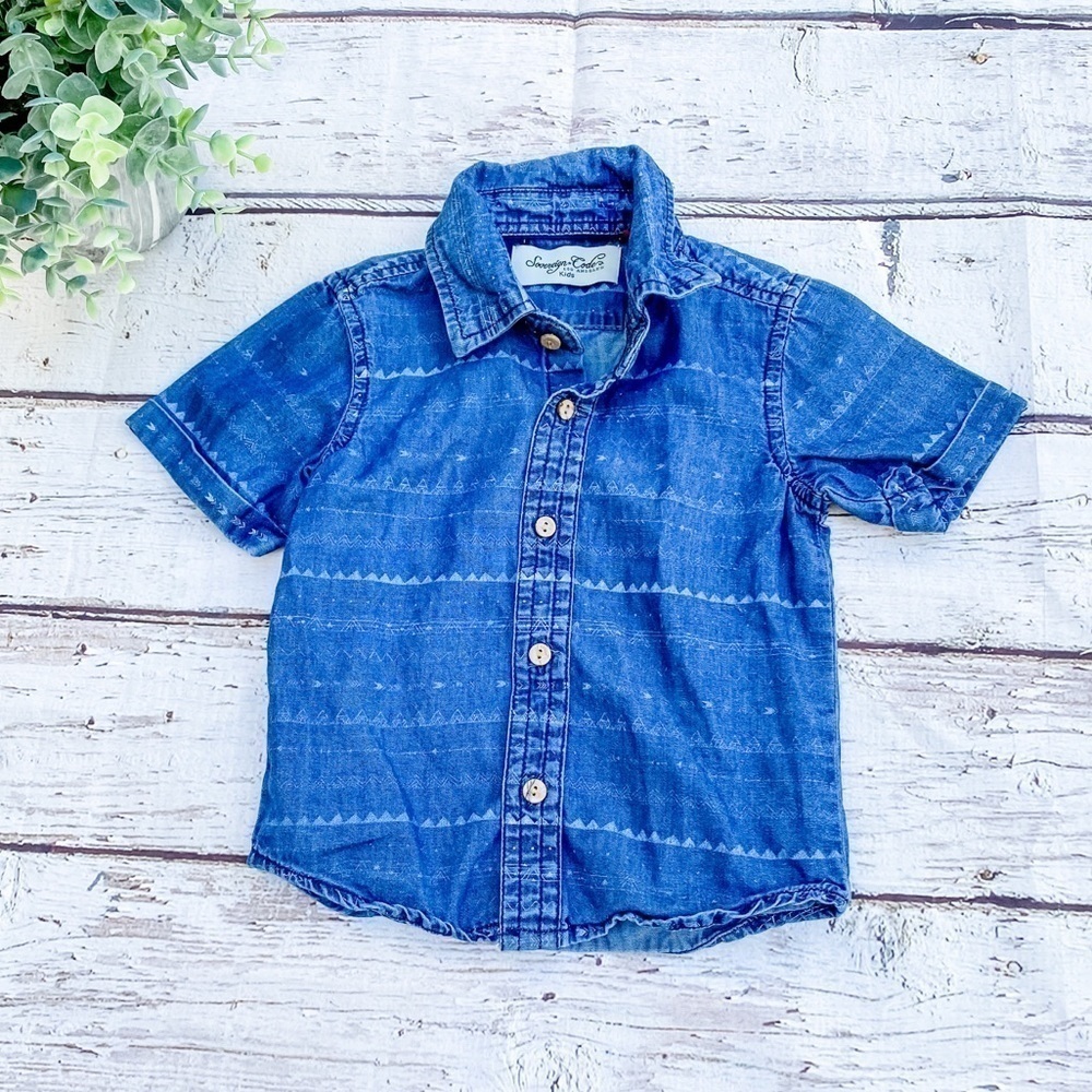 Sovereign Kids Denim Button Down Shirt 12 Months